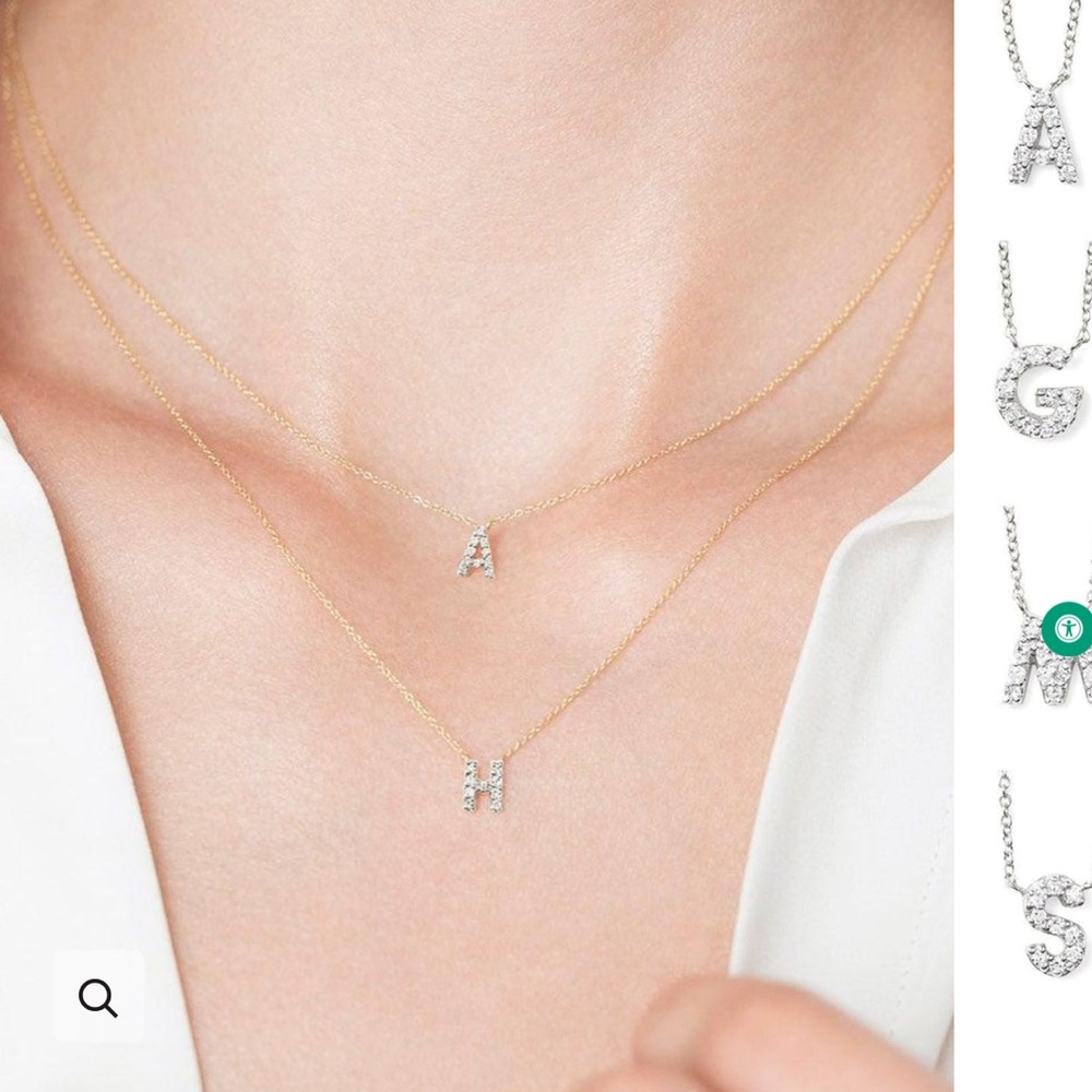 Stella & Dot Covet Pave Initial Necklace